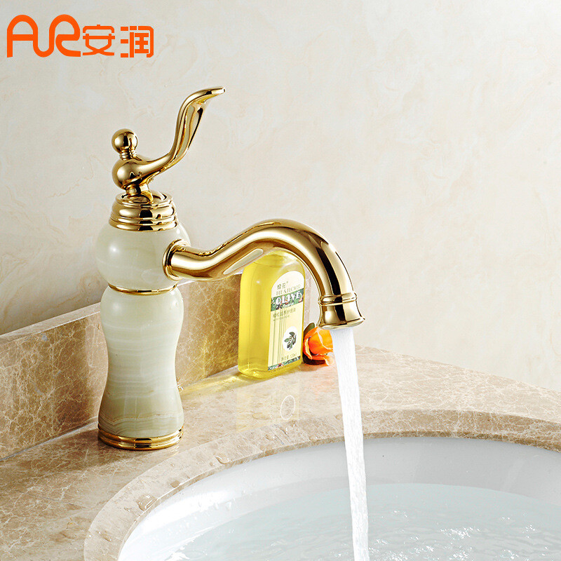 安潤(rùn) 單孔冷熱水龍頭銅歐式浴室洗臉盆水嘴衛(wèi)生間水暖潔具 A6